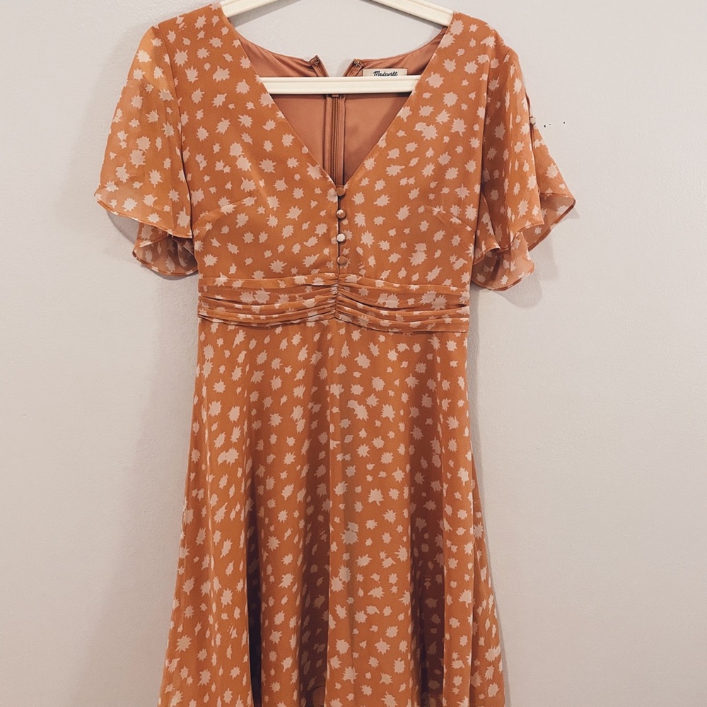 Madewell Ruched-Waist Mini Dress in Star Shower